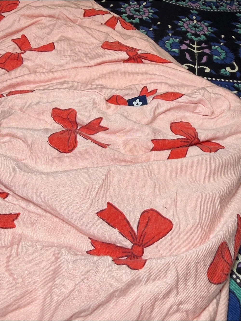 Pink Bow-Print Crib/Toddler Bedding FITTED Sheet ONLY